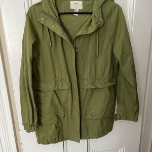 Forever 21 army green/olive jacket with hood size small